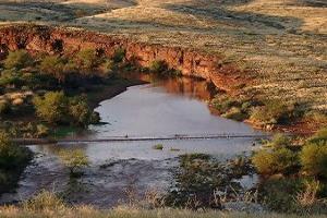 One of the two major rivers flowing through Gras Ranch